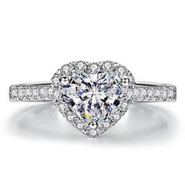 Big Love Heart Band Rings Rhinestone Lady Ring Jewellery Women Fashion Accessories Valentine Day Gift