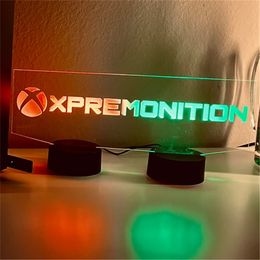 Custom Twitch Gamer Tag 3D LED Night Light Personalized Acrylic Colorful Neon Sign Lamp for Game Player Computer Desk Decor 220623