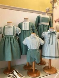 Roupas de roupas para crianças bebês roupas combinando roupas europeias e americanas para crianças de verão de verão / outono shorts curtos de mangas curtas roupas de jardim de infância de duas peças em Promoção