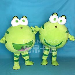 Green Frog Mascot Costume Halloween Cartoon for Birthday Party Funny Dress