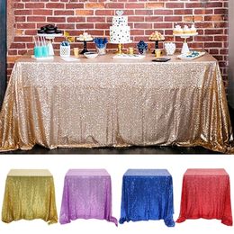 Rectangular Cover Glitter Sequin Cloth Rose Gold Silver Tablecloth for Wedding Party Home Decor MultiColorSizes 220811