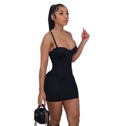 2022 New Spring Summer Autunm Sexy One Piece Rompers Nude Sleeveless Strap Women Jumpsuit Deep V Neck Short Club Romper Slim Fit Empire Waist Dress