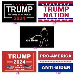 NEW 11 styles Trump 2024 Flag U.S. General Election Banner 2 Copper Grommets Take America Back Flags Polyester Outdoor Indoor Decoration 90*150cm/3x5
