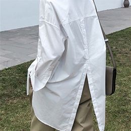 Celmia Summer Fashion Shirt White Tunics Tops Women Long Sleeve Blouse Casual Solid Button Asymmetrical Loose Party Blusas 220623