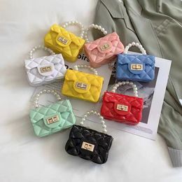 HBP High Quality Mini Bags Girl Airpods case women handbag kids baby purse Fashion Niche Design Jelly Shoulder Bags Texture Pearl Chain Bags Cute Small Handbags