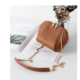 Evening Bags Fashion Leather Mini Shell Bag Soft Small Satchel Lady Chain Cross Body Cowhide Mobile Phone BagEvening