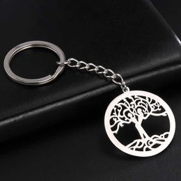 Keychains Supernatural Hollow Tree Of Life Keychain Stainless Steel Plant Key Chain Holder Ring Friends Halloween Gifts WholesaleKeychains