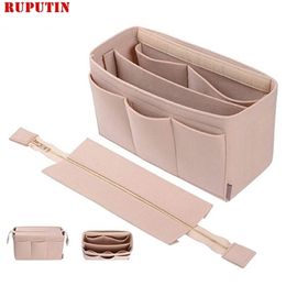 Women Make up Organizer Felt Insert Bag For Handbag Travel Inner Purse Girl Portable Cosmetic s Fit Various Brand Storage 220324