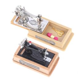 Decorative Objects & Figurines 1/12 Doll House Decor Miniatura Toy Vintage Miniature Sewing Machine Furniture Toys Gifts For Retro Children