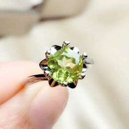 Cluster Rings Per Jewelry Round Flower Ring Natural Real Peridot Or Pink Topaz 2.5ct Gemstone 925 Sterling Silver T205277 Rita22