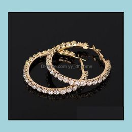 Hoop Hie Earrings Jewellery Crystal Rhinestone Earring Gold Sliver Fashion Ear Ring For Women Gift Epacket Ship Drop Delivery 2021 Inlp5