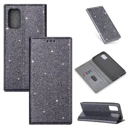 Glitter Bling Magnetic Wallet ID Card skin Leather Cases for Samsung S22 PLUS A33 A53 A13 A32 A52 A72 5G Powder Flip Holder Pouch cover