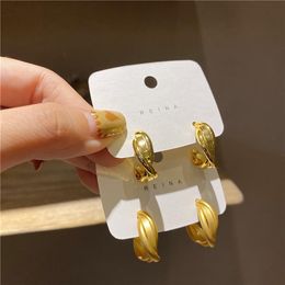 Hoop & Huggie Korea Design Fashion Jewellery Twisted Twist Semicircle C-shaped Earrings Unusual Girl Gift Women's Daily Work EarringHoop