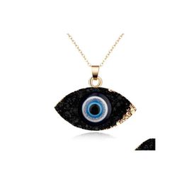 Pendant Necklaces Fashion Jewellery Turkish Symbol Evil Eye Necklace Blue Eyes Plastic Resin Beads Drop Delivery Pendants Dhlor