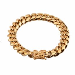 male hand bracelet gold UK - Chain On Hand Mens Bracelet Gold Stainless Steel Steampunk Charm Cuban Link Silver Gifts For Male Accessories Link,307W246Z