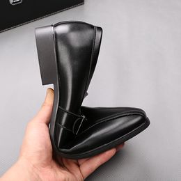 Korean style mens casual business wedding formal dress genuine leather shoes slip-on driving shoe black white breathable loafers