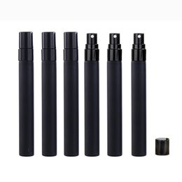 Atomizer Bottle Mist Spray Pump Empty Glass Frosted Black 10ml Aluminium Portable Cosmetic Packaging Perfume Refillable Vials