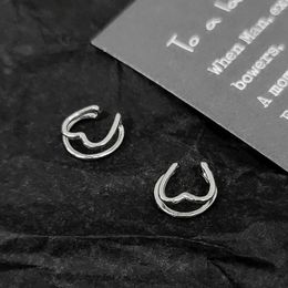 Clip-on & Screw Back Unique Minimalist Love Bead Cuff Open Hoop Clip On Earrings For Girls Women Teens Hearted Stud Holiday GiftsClip-on