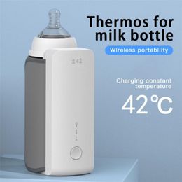 USB 5V Milk Bottle Warmers Portable Wireless Rechargeable Baby Milk Water Heater Night Constant Temperature Milk Sell 220512