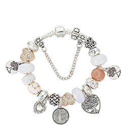 pendant charm bracelets Australia - Silver plated Beads tree of Life Pendants Charms Bracelets for Pandora Charm Bracelet Bangle DIY Jewelry for Women Gift N982252