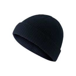 Berets Unisex Beanie Hat Ribbed Knitted Cuffed Winter Warm Short Casual Solid Colour Skullcap Baggy For Adult Men BeanieBerets