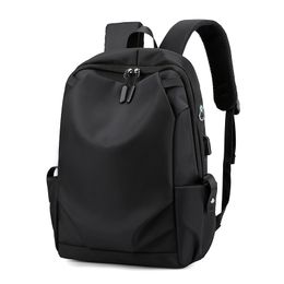 DHL30pcs Backpack Yong Men Nylon Plain Large Capacity Business Long Laptop Bag 15.6Inch