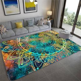 Carpets Mandala Flower Color Starry Sky Ethnic Style Bedroom Living Room Door Mat Non-slip Bedside Carpet Floor Bath MatCarpets