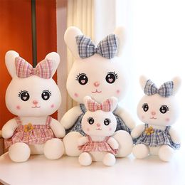 New strap skirt rabbit plush toy doll pastoral little rabbit dolls pillow girl holiday gift