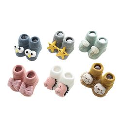 Autumn Winter Baby Girls Socks Newborn Cartoon Animal Baby Socks Infant Baby Boy Socks Anti Slip Soft Cotton Floor Sock Shoes 984 D3