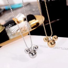 Pendant Necklaces RUO 2022 18 K Gold Plated Lovely Mouse Necklace Fashion 316 L Stainless Steel Jewellery Woman Birthday Gift Never FadePendan
