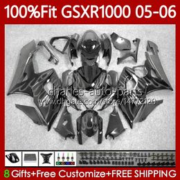 OEM Bodywork For SUZUKI GSXR-1000 GSXR 1000 CC GSXR1000 Grey flames 2005 2006 Body 122No.140 K5 1000CC 2005-2006 GSX R1000 GSX-R1000 05 06 Injection Mould Fairing Kit