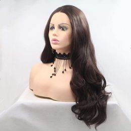 Free Shipping For New Fashion Items In Stock Front Lace Wigs Deep Windy Loose Wave Brown Medium Long Curly Hair