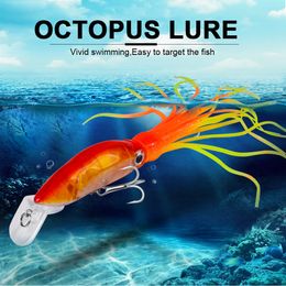 New 6Pcs/Set 6 Color 18cm 19g Simulation Squid Fishing Lure Bait Kit Fishing Squids Baits 3D eyes with Beard Fish lures Hook high quality K1645