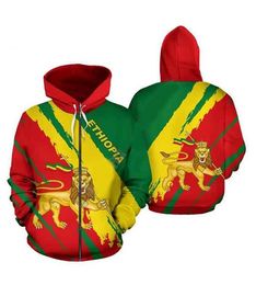 2022 Ethiopia Full 3D Hoodie Sweatshirts Uniform Men Women Hoodies College Clothing Tops Outerwear Zipper Coat Outfit WT06