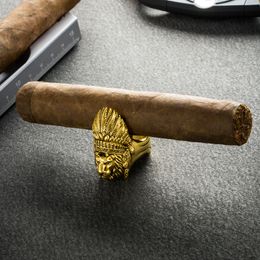 2023 NEW Cigar holder Lion white copper multi-function cigar holder portable personality holding ash holder ring
