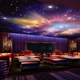 -Fondos de pantalla Mural personalizado Star 3d Nebulosa Noche Noche Pintura de pared Techo Smnpox