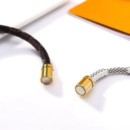 classic designer Favour Leather Braided Bracelet Magnetic Buckle Men Women Leather Bracelets