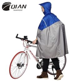 QIAN RAINPROOF Impermeable Outdoor Fashionable Rain Poncho Backpack Reflective Tape Design Hiking Travel Cover Y200324