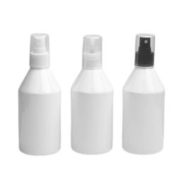 Empty Packing Plastic White Bottle Wryshoulder PET Black White Clear Spary Press Pump With Cover Refillable Portable Cosmetic Packaging Container 300ml