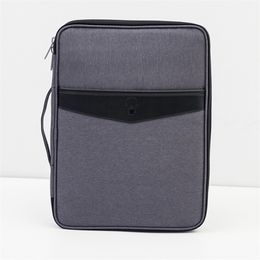 High Quality Solid Big Capacity Document Bags Waterproof Passport Holder Men Business Briefcase travel Accessories 201120