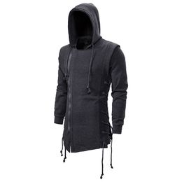 Autumn Hoodies Sweatshirts Casual Solid Long Sleeve Hoodie Men Slim Fit Dark Hooded Loose Jacket Coats 220726