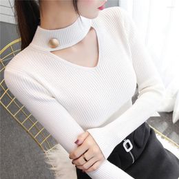 Women's Sweaters Sweater Women Pullover Slim V-neck Warm Knitted Korean Jumper Woman Clothes Sequined Pull Femme Poleras Sueter 2022