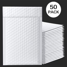 Pack 50 s White Poly Bubble SelfSealing Filled Gift BlackPink Packing lope Bag Books 220705