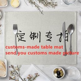 Rectangle 30x40cm Customs Made Mat Placemat Pad Place Mats for Dining Table 220707