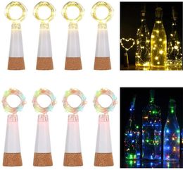 Strings Rechargeable 2M 20 LEDs Wine Bottle Cork Lights LED Copper Wire Fairy Garland String Light Xmas Wedding Party Art Decor LampLED