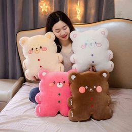 Cm Kawaii Biscuit Bear Plush Cushion Filled With Pp Cotton Beautiful Animal Doll Toy Soft Cute Gift J220704