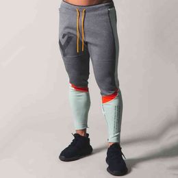 Autumn Casual Pants Men Joggers Sweatpants Fashion Patchwork Trousers Male Gym Fitness Workout Cotton Running Sport Track Pants G220713