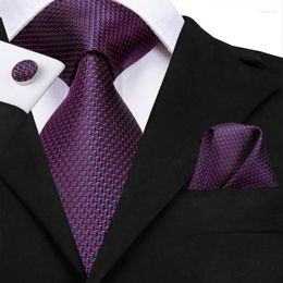 Bow Ties Purple Blue Novelty Silk Wedding Tie For Men Handky Cufflink Gift Necktie Fashion Designer Business Party Dropshiping Hi-Tie Fred22