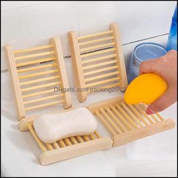 Soap Dishes Bathroom Accessories Bath Home Garden Ll Natural Wood Tray Holder Dish Storage Shower Plate Wash Dhv4W