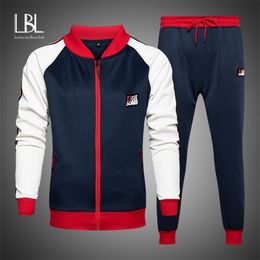 Fashion Mens Tracksuit Casual Sweat Suits Male Sportswear 2 Piece Sport Suits Set Men Sweatshirts Pants Streetwear 201116